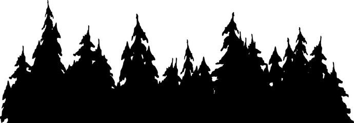 pine trees silhouette