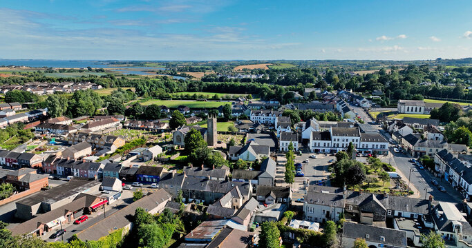 Aerial view of Comber Town Newtownards Co Down Northern Ireland