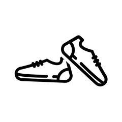 Black line icon for Shoes