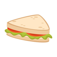 Sandwich hamburger for tourist breakfast isolated on white background. Autumn camping element vector illustration. Nature, autumn or fall, camping, archeology concept