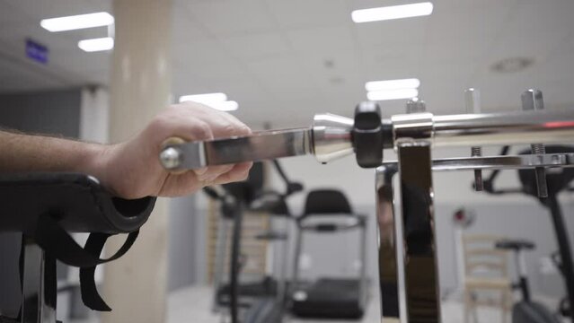 Physiotherapy wrist exercises in private clinic hospital using kinetotherapy device
