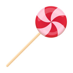 Lollipop candy vector illustration. Cartoon drawings of cute lollipop on stick isolated on white background. Desserts, sweet food, confectionery concept