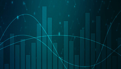 Business Growth graph on technology background, Futuristic raise arrow chart digital transformation abstract technology background. Big data and business growth currency stock and investment economy