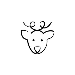 Deer Line Style Icon Design
