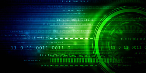 2d illustration Abstract futuristic electronic circuit technology background