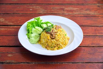 Rice and Noodle Dishes in Asian restaurant 