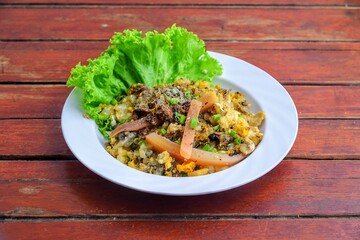 Rice and Noodle Dishes in Asian restaurant 