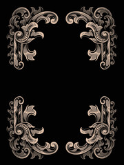  luxury and romantic classic style engraving frame vector design color editable