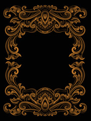  luxury and romantic classic style engraving frame vector design color editable