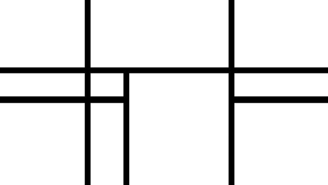 Geometric rectangle square abstract background slow black and white. No colours. Simple cartoon animation overlay backdrop. Decorative good for fashion, business, etc...