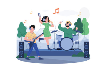 Open Air Concert Illustration