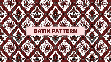 Indonesian traditional batik patterns from Solo, Central Java. Batik Sidomukti.