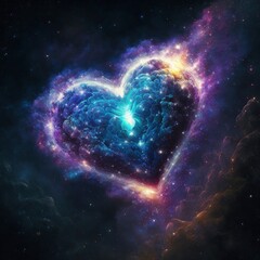 heart-shaped cinematic light galaxy