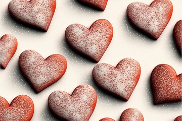 Fototapeta premium Red hearts pattern