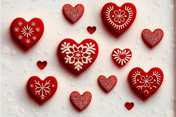 Red hearts pattern