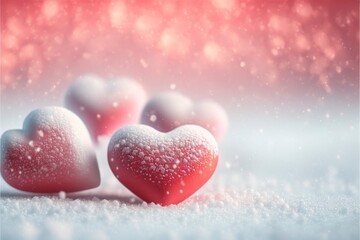 Obraz premium Cute hearts, Valentine's Day, bokeh lights Micro hearts.