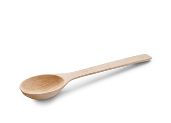 Wooden spoon isolated on white background