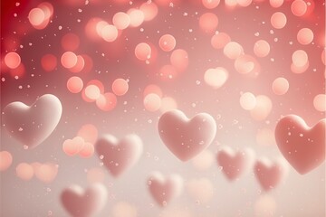Fototapeta premium Cute hearts, Valentine's Day, bokeh lights Micro hearts.
