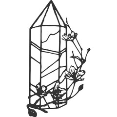 Quartz Crystal Vintage Illustration Vector