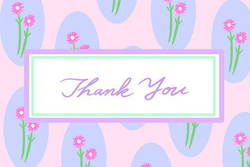 thank you card gift card message card flower pattern illustration