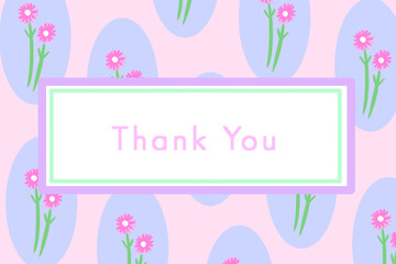 サンキューカード　ギフトカード　メッセージカード　イラスト　花柄　キュート　レトロ模様