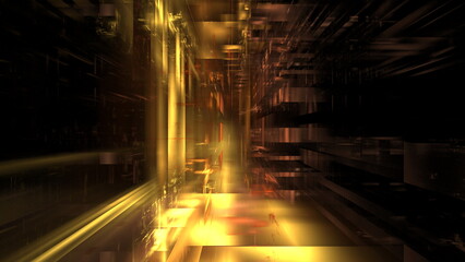 Abstract digital space, digital technologies, background for design. Transmission of information, data processing. 3d render