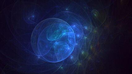 3D rendering abstract colorful fractal light background