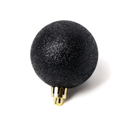 Black Christmas ball isolated on white background