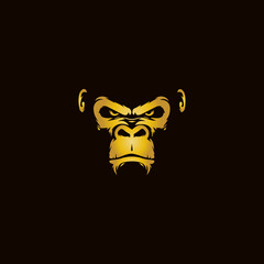 gorilla face vector illustration for icon, symbol or logo. Gorilla template logo © Agus