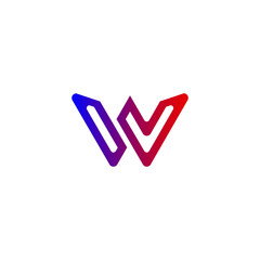 Vector illustration of letter W for icon, symbol or logo. initial letter W