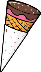 IceCream Cornetto chocolate and strawberry