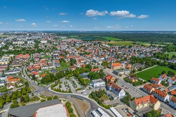 Ausblick auf die nördlichen Stadtbezirke von Königsbrunn in Schwaben