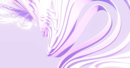 Abstract violet background curved pattern in design 3d render