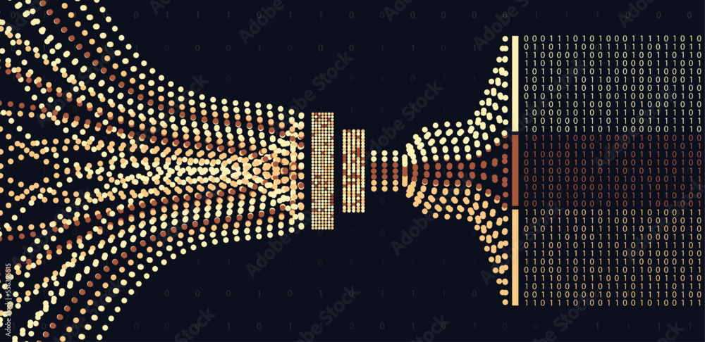 Poster abstract infographics visualization. big data code representation.