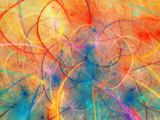 rainbow abstract fractal background 3d rendering illustration