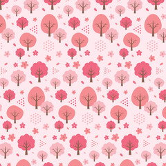 桜の木のパターンイラスト