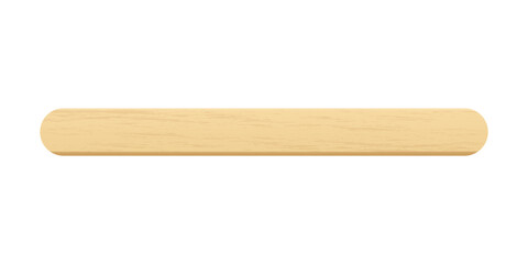 Popsicle stick, wooden element for holding ice cream, tongue depressor for throat medical examination. Isolated realistic vector Illustration on white background.