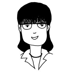 People icon hand draw minimalist avatar cartoon design