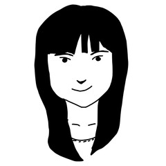 People icon hand draw minimalist avatar cartoon design