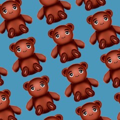 seamless pattern with funny monsters