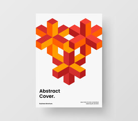 Simple geometric tiles front page illustration. Trendy placard A4 vector design concept.