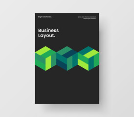 Modern brochure vector design template. Original mosaic shapes handbill concept.