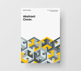 Colorful geometric shapes cover illustration. Minimalistic company brochure design vector layout.