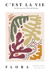 Modern A4 poster in a modern boho style hand-drawn. Suitable for poster, banner, printing, branding