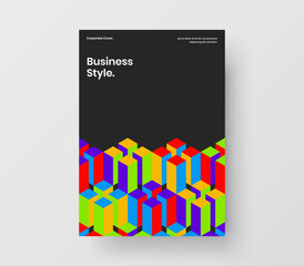 Trendy corporate brochure A4 design vector layout. Minimalistic geometric pattern postcard illustration.