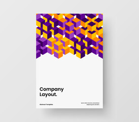 Bright corporate cover vector design template. Original geometric hexagons company identity illustration.