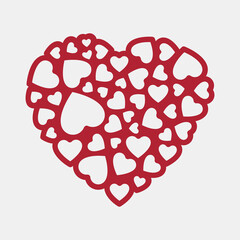 Lacy heart cartoon vector illustration cut
