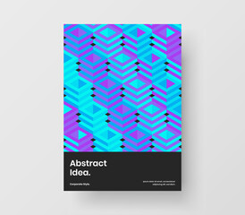 Clean geometric pattern annual report illustration. Trendy company brochure A4 design vector layout.