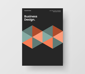 Amazing annual report vector design template. Minimalistic mosaic tiles journal cover layout.