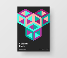Unique catalog cover A4 vector design layout. Simple geometric shapes annual report concept.